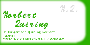 norbert quiring business card